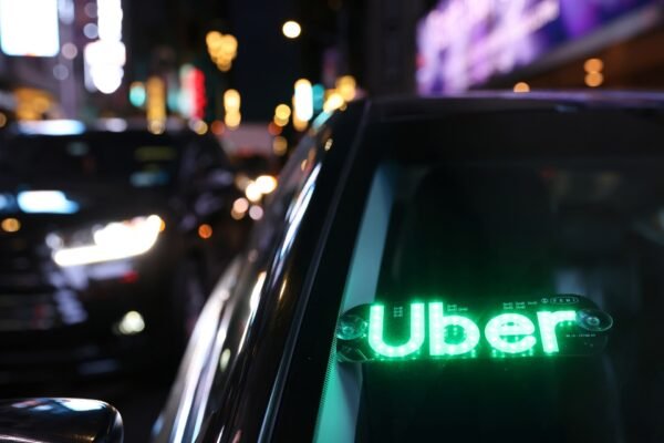 Uber logo on a car