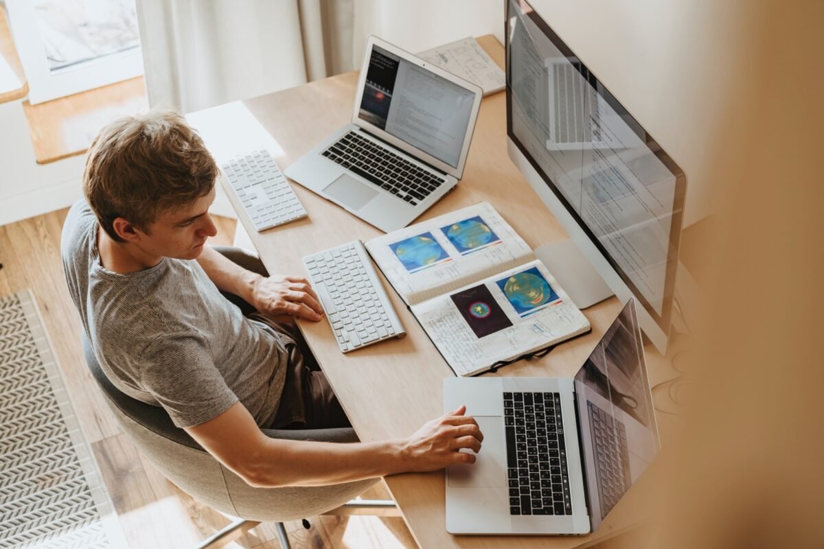 man at computer