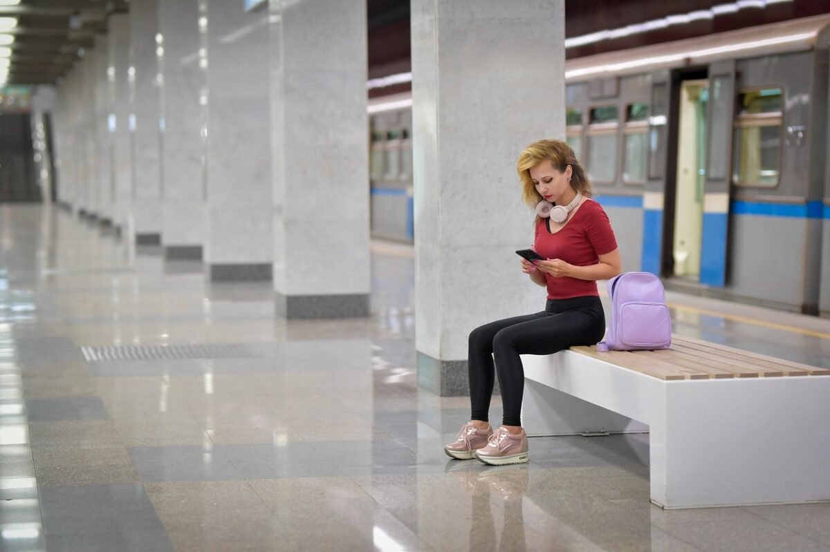 woman, metro